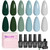 Beetles Green Gel Polish Set - 6 Colors Dark Green Baby Blue Gray Spring Color Gel Nail Polish Misty Soak Off DIY Home Uv Nails Gifts for Women Girls