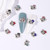 36PCS Kawaii Nail Art Charms Bling Kitty 3D Cute Metal Rhinestone Crystals Making Ornament Nail Decoration Accessories for DIY