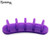 Rolabling 3pcs False Nail Art Tips Practice Display Stand Tool with 10 pcs False Nail Tips for Gel Nail Polish DIY Nail Training Tools (Purple)