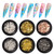 WEILUSI Gold Metal Nail Art Studs 3D Mixed Shapes Gold Sliver Rose Gold Nail Rivets Charms Star Moon Design Alloy Kit for Manicure DIY Nail Art Decor