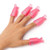 Onwon 10pc Professional Plastic Acrylic Nail Art Soak Off Cap Clip Uv Gel Polish Remover Wrap Cleaner Clip Cap Tool (Pink)