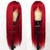 QD-Tizer Red Color Long Silky Straight Wigs with Bangs Synthetic No Lace Wig for Fashion Women Heat Resistant Natural Looking Hair Wig for Party Cosp