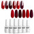 Vishine Burgandy Red and Red Glitter Gel Polish Set 6 Colors Long Lasting, Soak Off UV LED Gel 8ml Bottle