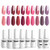 Vishine 12PCS Gel polish Professional UV LED Soak Off Pink Rose Varnish Color Gel Nail Polish with Base Top Coat Manicure Salon 8ml