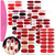 SILPECWEE 8 Sheets Red Nail Polish Strips for Women Sticker Nail Polish Nail Stickers Full Nail Wraps Self Adhesive Nail Art Stickers Manicure Kit wi