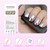 Coolnail Shiny Punk Style Metallic Light Purple False Fake Nails Metal Plating Acrylic Short Reflective Mirror Press on Nail Art Tips