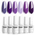 Vishine 6PCS Purple Glitter Nail Polish Gel UV LED Soak Off Nail Art Kit Gorgeous Manicure Collection Gift Set 8ml