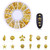 WOKOTO 6 Boxes 3D Hollow Gold Nail Decoration Shell Metal Nail Studs Nail Jewels Kit With 1Pc Tweezers And Picker Pencil