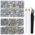 LPBeads 6400 Pieces Hotfix Rhinestones Clear AB Flat Back 5 Mixed Sizes Crystal Round Glass Gems with Tweezers and Picking Rhinestones Pen