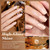 RARJSM Glitter Nude Gel Polish 6pcs Set Pale Pink Milky Jelly Cashmere Pink Beige Apricot Champagne Brown Shimmer Iridescent Holographic Gel Nail Pol