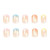 Hkanlre Square French Press on Nails Short Cute Fake Nails Acrylic Flower False Nails for Women and Girls 24PCS