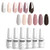 Vishine Gel Nail Polish Set, Soak Off UV LED Nude Maroon Gel Nail Polish Color Set Of 6pcs X 8ml