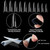 FEBSNOW 1000PCS Long Stiletto Nail Tips Acrylic Nails Artificial Half False Flake Nail Tips 10sizes with Clear Plastic Cases for Nail Salon Nail Shop