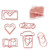 BTSFTOGET 210 Pcs Rose Gold Cute Paper Clips Assorted Sizes and Shapes of Heart, Love, Letter, Book and Coffee Cup Small Bookmark Clips for School Of