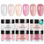 Beetles Dip Powder Nail Kit, 6 Colors Jelly Pink Nude Milky Translucent Powder Dipping Set for All Seasons, Manicure DIY Art at Home, No Need Nail La