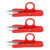 Walfront 3Pcs Modern, Compact Stainless Steel Thread Snips, Red, Ambidextrous, Sewing, Embroidery, Fabric Scissors