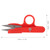 Walfront 3Pcs Modern, Compact Stainless Steel Thread Snips, Red, Ambidextrous, Sewing, Embroidery, Fabric Scissors