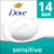 Dove Beauty Bar More Moisturizing Than Bar Soap for Softer Skin, Fragrance-Free, Hypoallergenic, Sensitive Skin with Gentle Cleanser 3.75 oz 14 Bars