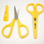 2Pcs Medium Scissors, Safety Scissors with Cap, Craft Shears for Classroom Office Home, Yellow and Black (2 Yellow)