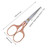 Small Sewing Scissors, 2-Pack Sharp Precision Craft Scissors with Vintage Pattern for Sewing, Embroidery, Eyebrow & Nose Hair Trimming, Gold & Rose G