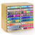 Uibyriy Marker Organizer for 126 Markers, Bamboo Marker Storage Holder with 18 Compartments, Art Supply Storage for Pens, Pencils & Brushes, Wooden D
