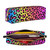 IMPCOKRU Small Pencil Bag Study Pencil Bag Key Pouch,Neon Rainbow Colored Leopard,Stationery Storage Pencil Case for School Office Travel