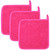Lifaith Microfiber Makeup Removal Cloths Ultra Soft Facial Cloths, Pack Of 3, 12 x 12-Inch, Dark Pink