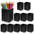 Qulkws 10 Packs Black Acrylic Pen Holder, Small Desk Organizer Cups, Acrylic Pencil Holder, Desktop Pencil Organizer, Makeup Brush Holder, Stationery