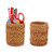 Okllen 2 Pack Rattan Pencil Holder, Handmade Wicker Pen Cup Makeup Brushes Holder, Woven Vine Desk Organizer Pen Container Box for Office & Home Desk