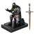 Amoysanli Medieval Armored Warrior Wearing Outerwear, Mobile Phone Stand Knight Pen Holder Desk Organizers, Resin Bookends Paperweight with a Letter
