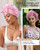 2 PCS Satin Bonnet Hair Bonnet for Sleeping Women Satin Hair Wrap with Elastic Tie Band Sleep Night Cap for Curly Hair (Bean Paste+Pink)