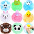 Boao 8 Pieces Kids Bath Loofahs Animal Bath Sponge Cartoon Shower Loofahs Cute Pouf Mesh Body Loofah Colorful Body Scrubber Shower Balls for Boys Gir