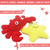 Bleu Bath (2 Pack) Animal Body Scrubber Natural Linen Shower Ball for Toddler Kids Gentle Exfoliating Bath Sponge Loofah Pouf in Yellow Starfish Red