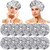 12 Pieces Deep Conditioning Caps Aluminum Foil Reusable Hair Processing Hair Coloring Shower Caps for Home Salon Use(16 Inch,Silvery)