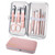 Manicure Set, Travel Mini Nail Clippers Kit Pedicure Care Tools, 10pcs Stainless Steel Grooming kit (Pink)
