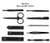 Manicure Set, Travel Mini Nail Clippers Kit Pedicure Care Tools, 10pcs Stainless Steel Grooming kit (Black)