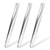 3 Pieces Stainless Steel Round Tip Tweezers Eyebrow Hair Removal Tweezers Makeup Cosmetic Tool Blunt Tip Tool