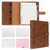 FYY A5 Binder Refillable Planner Notebook 6 Ring PU Leather Binder Journal with Pockets, Dividers, Refill Paper Brown