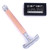 Parker 29L Rose Gold, Long Handle Butterfly Open Double Edge Safety Razor for Men & Women, 5 Parker Premium Platinum Double Edge Razor Blades Include