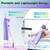 TOVENDOR Electric Water Flosser, Cordless Rechargeable Dental Oral Irrigator IPX7 Waterproof 300ML Travel Water Teeth Cleaner with 5 Tips for Braces