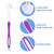 Boao 2 Pieces Autism Toothbrush Three Bristle Travel Toothbrush for Complete Teeth, Great Angle Bristles Clean Each Tooth, Soft and Gentle(Pink, Purp