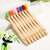 Boao 16 Pcs Kids Bamboo Toothbrush Soft Bristle Natural Toothbrush Wooden for Kids with Colorful Bristles and Ergonomic Animal Designs Handles