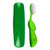 RADIUS Toothbrush, Original Big Brush & Case, Right Handed, Green Brush with Green Case, BPA Free and ADA Accepted