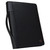 Case-it Executive Zipper Padfolio with Removable 3-Ring Binder and Letter Size Writing Pad, Pebbled Faux Leather Black (PAD-40)