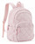 BAGSMART Travel Laptop Backpack, College Backpack for Women, Quilted Small Computer Bookbag, Water-Resistant 15.6 Inch Laptop Casual Bag, Pink