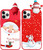 RUMDEY 2 Pack Cute Christmas Phone Case for iPhone 16 Pro 6.3", Red Xmas Gifts 3D Doll Santa Snowman Merry Christmas Pattern Soft Silicone TPU Pretty