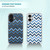 SuzaCase Clear Case for iPhone 16, iPhone 16 Case with Stylish Chevron Blue Pattern Printed Durable Clear Shockproof Drop Protection Phone Back Case/