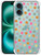 SuzaCase Clear Case for iPhone 16, iPhone 16 Case with Stylish Polka Dots Watercolor Pattern Printed Durable Clear Shockproof Drop Protection Phone B