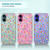 SuzaCase Clear Case for iPhone 16, iPhone 16 Case with Stylish Polka Dots Watercolor Pattern Printed Durable Clear Shockproof Drop Protection Phone B