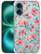 SuzaCase Clear Case for iPhone 16 Plus, iPhone 16 Plus Case with Stylish Rose Floral Pattern RED Printed Durable Clear Shockproof Drop Protection Bac
